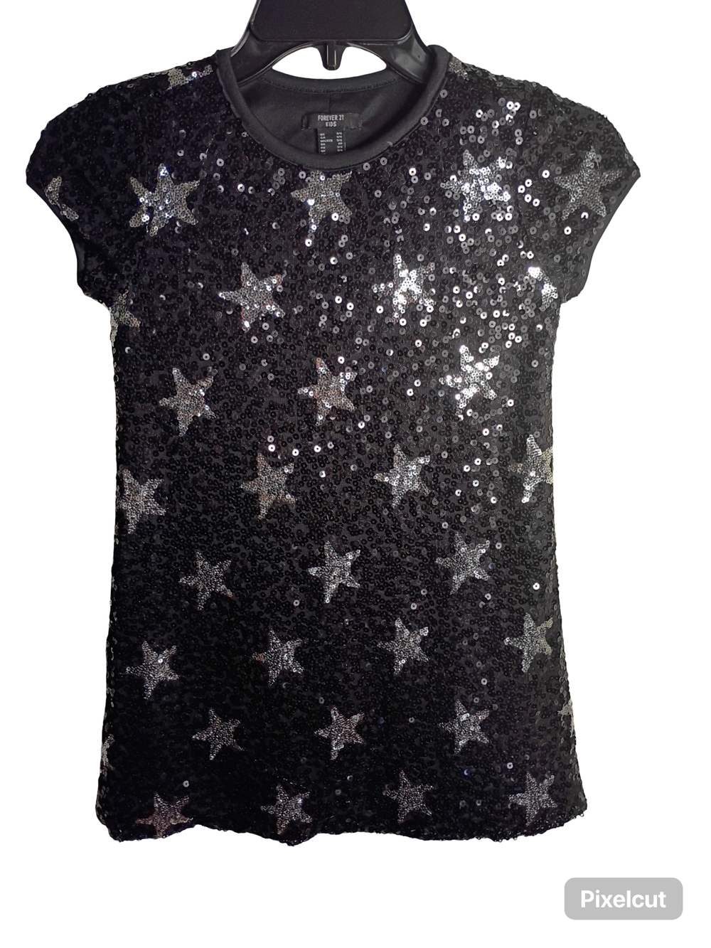 Forever 21 Black Sequin Star Tee